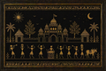 Luxury Black-Gold Warli
