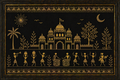 Luxury Black-Gold Warli