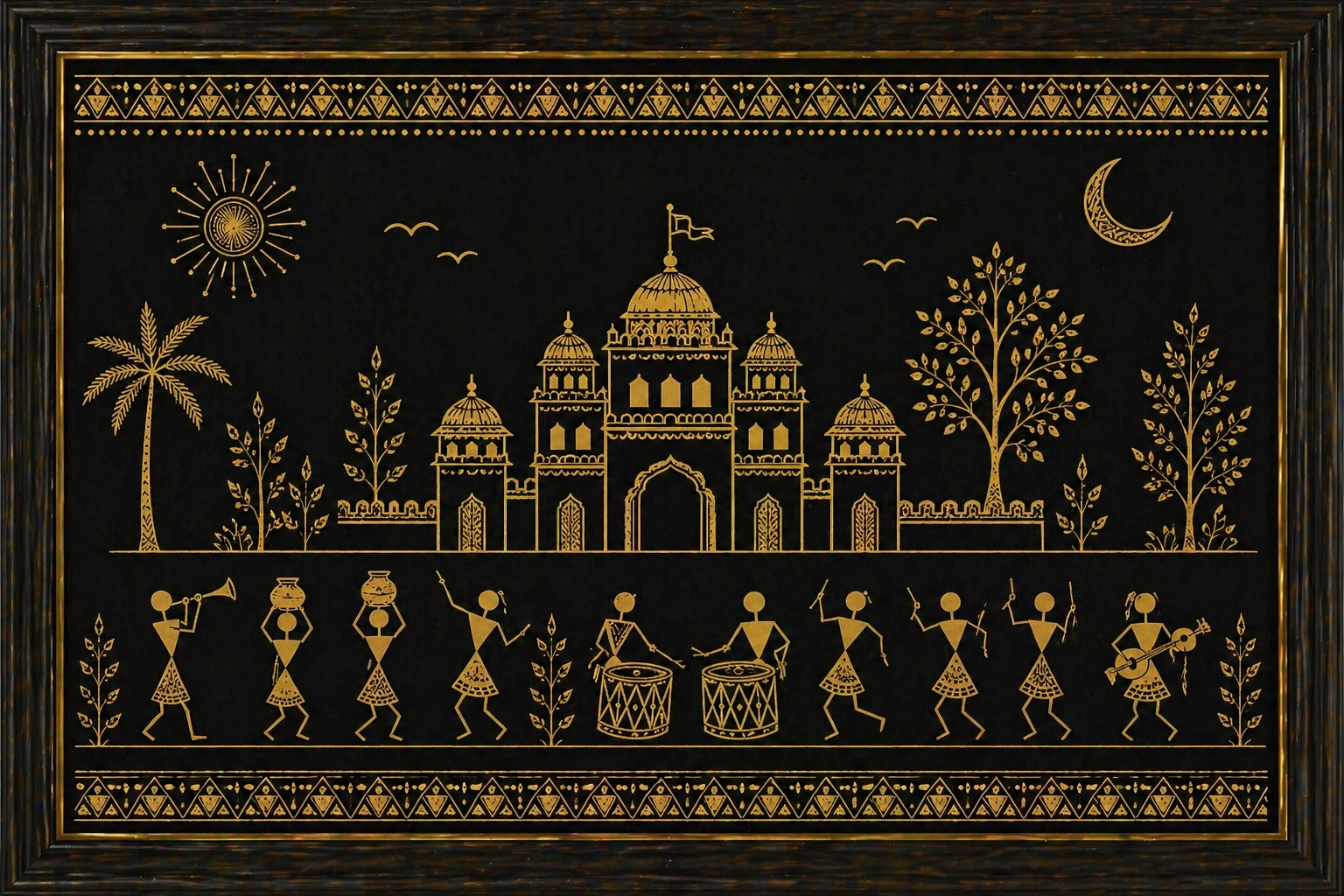 Luxury Black-Gold Warli